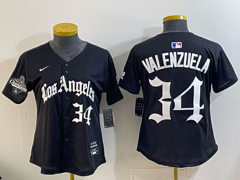 Youth Los Angeles Dodgers #34 Valenzuela Black 5th Jointly Name 2026 Nike MLB Jersey style 02->youth mlb jersey->Youth Jersey